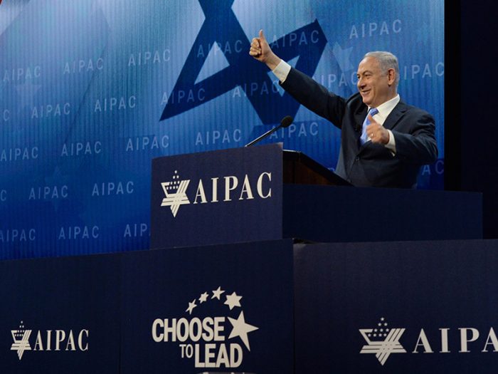 Israel's Prime Minister Netanyahu at the AIPAC conference in Washington DC. 