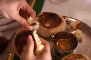 Traditional engotcha bread from Ethiopia.