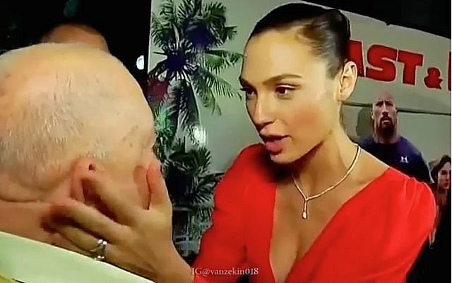 Gal Gadot with her grandfather, Abraham Weiss. (screen capture-Instagram)