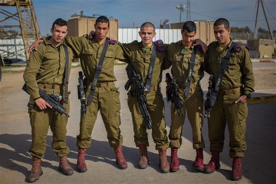 Sgt. Salah Halil (center) with other Arab members of his unit.David Copeland / NBC News