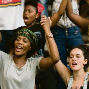 Women – such as these at the University of Pretoria – took the lead in the #FeesMustFall protests, which happened shortly after the Hiddingh Campus protest that spoke out against harassment at the hands of men within the movement. PHOTO: HERMAN VERWEY