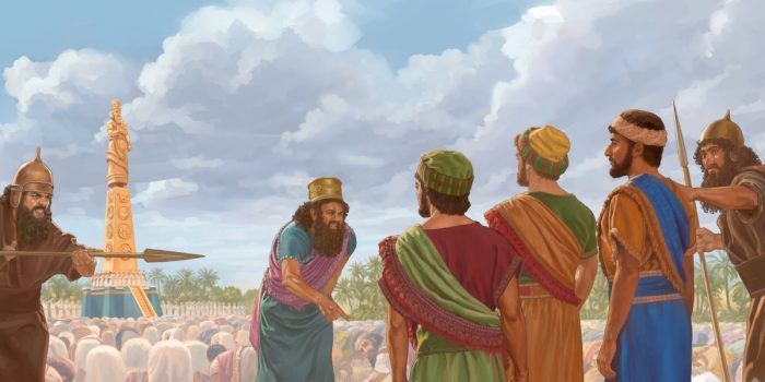 Kneel or Die! King Nebuchadnezzar threatens the Jewish youth. 
