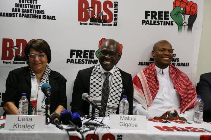 Leila Khaled hosted by BDS SA, with Malusi Gigaba (ANC) in 2015 - credit: BDS South Africa