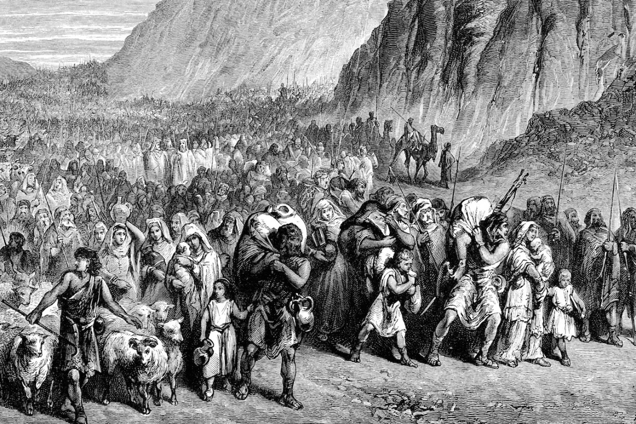 Biblical image - the Israelites on the first march of the exodus
