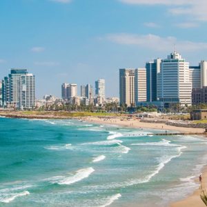 Tel Aviv beaches from the Leonardo Hotel.