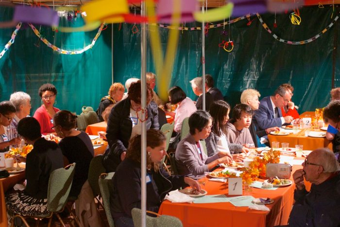 Diverse cultures enjoying Sukkot together -http://www.ptbe.org