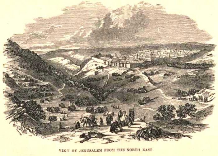 An illustration of Jerusalem from Mark Twain's book, Innocents Abroad. 