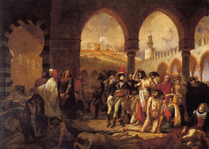 The painting Napoleon visiting the plague victims of Jaffa, by Antoine-Jean Gros depicts the aftermath of this battle.